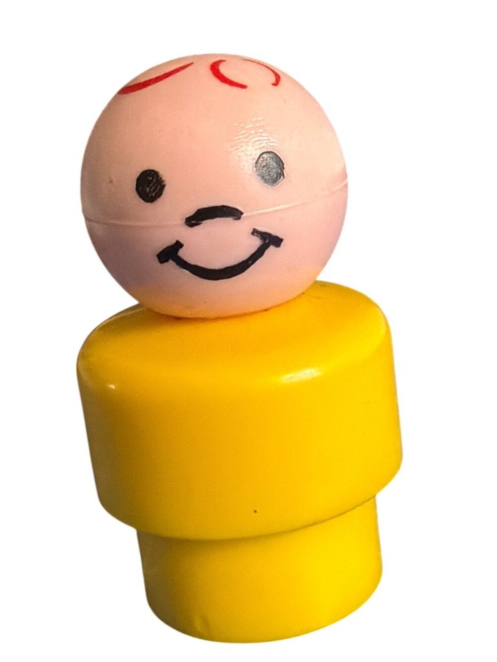Vintage Fisher Price Little People Boy Yellow Body Figure 1970s Red Hair 2"
